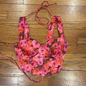 Floral Pink Corset Top